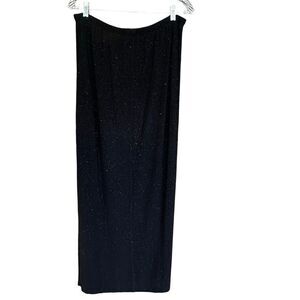 en Français By Huey Waltzer Black Shimmery Long Pull Up Evening Skirt Large